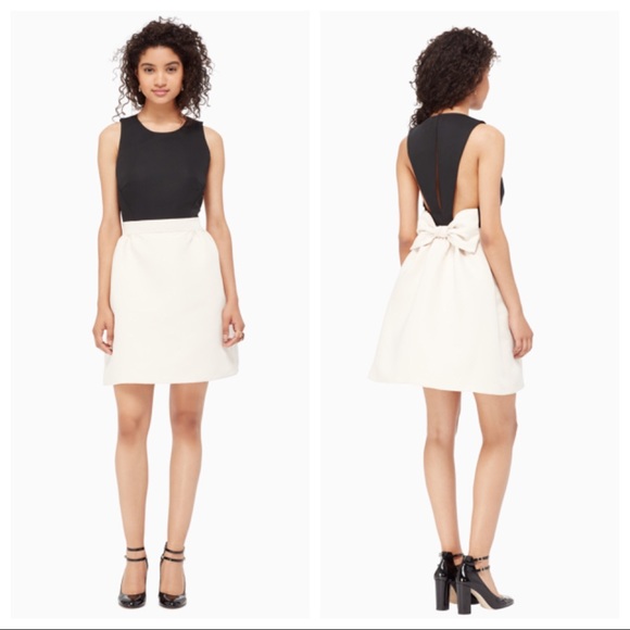 kate spade satin faille bow back dress